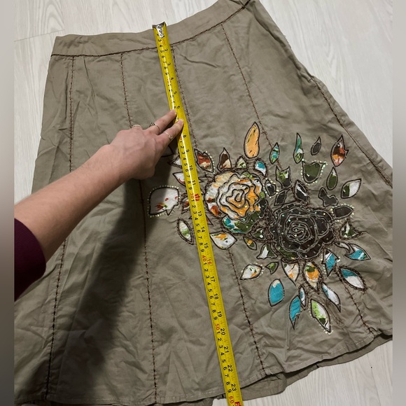 Vintage Y2k boho floral embroidered midi skirt - Picture 4 of 7
